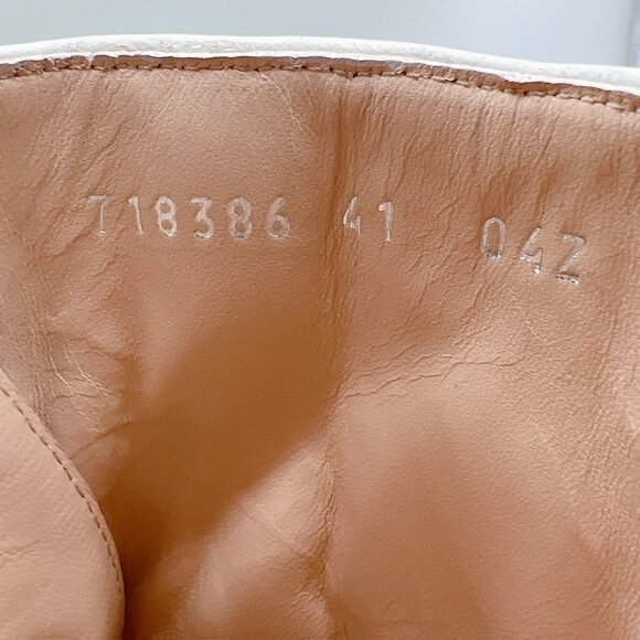 Gucci Marmont GG Interlock Embossed Lace Up Boots White Leather Platform EU 41 - Picture 12 of 13